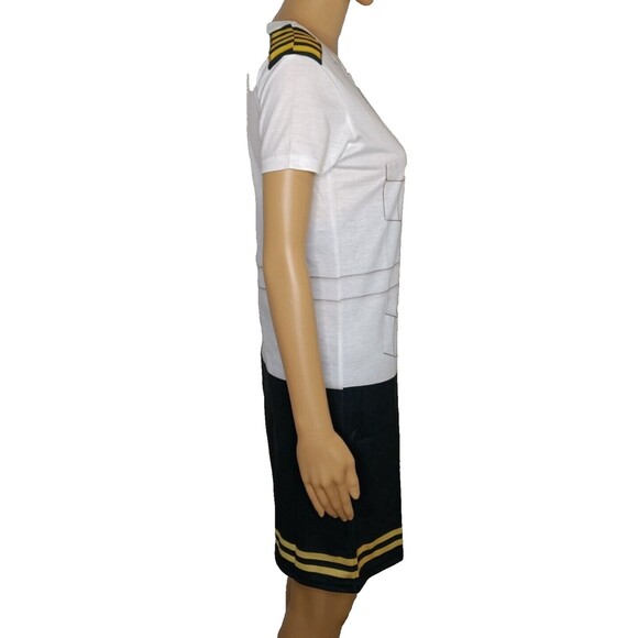“Faux Real” Womens Small Dress Up Captain Halloween Costume Photorealistic Shirt - Picture 2 of 7